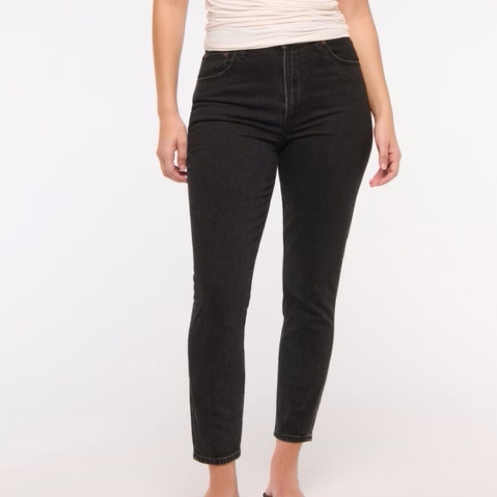 Abercrombie & Fitch Women 28/6S Black Denim Curve Love High Rise The Skinny Jean